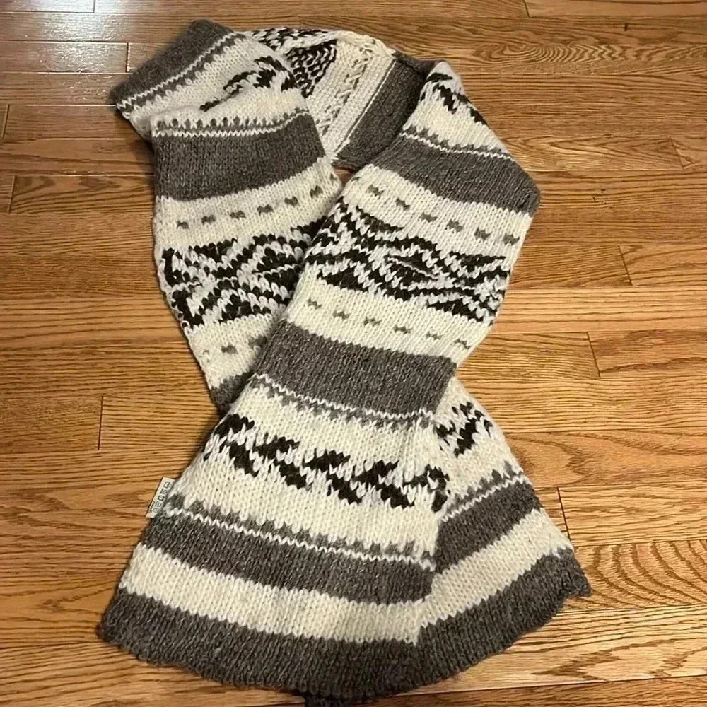 [10”*74”]Denim Supply Wool Alpaca Linen Chunky Knit  Scarf Rare